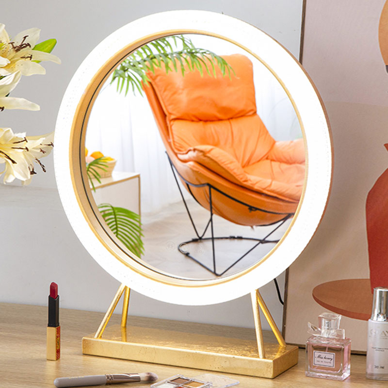 Large LED Lighted Vanity Makeup Mirror In Gold With Smart Touch Control Large LED Lighted Vanity Makeup Mirror In Gold With Smart Touch Control